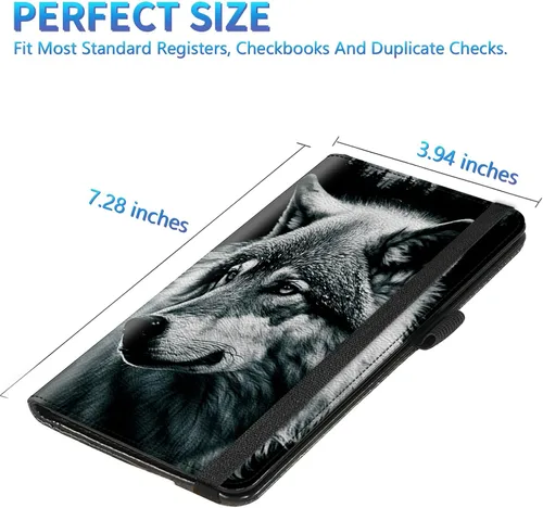 Miniatura 85 de Funda para chequera para hombres y mujeres, cartera de cuero RFID con ranuras para tarjetas de crédito, soporte de cheques duplicados personales