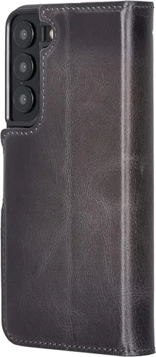 Miniatura 3 de Bayelon Funda compatible con Galaxy S22, cartera de cuero de grano completo para teléfono, funda desmontable con soporte, funda magnética abatible