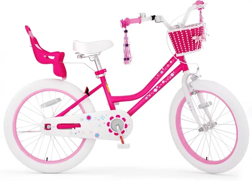 Miniatura 11 de KORIMEFA Bicicleta para niñas de 2 a 12 años, 12, 14, 16, 20 pulgadas, bicicleta para niños pequeños con ruedas de entrenamiento, bicicleta