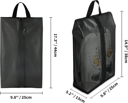 Miniatura 2 de Bolsas de zapatos para viajes, paquete de 3 bolsas de zapatos impermeables XXL para mujeres y hombres, diseño translúcido bolsa organizadora