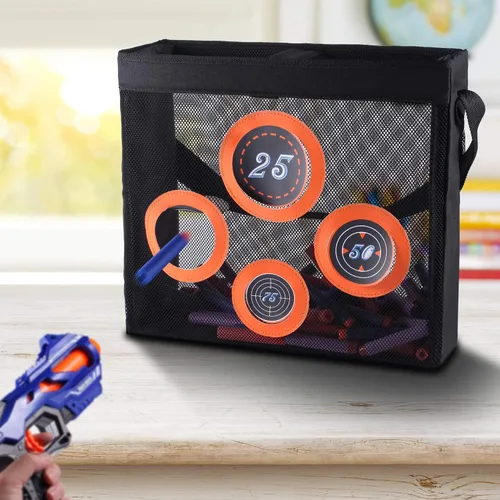 Miniatura 6 de Hely Cancy - Bolsa de almacenamiento de malla portátil para juguetes de práctica de tiro con objetivo compatible con dardos Nerf para niños de 6