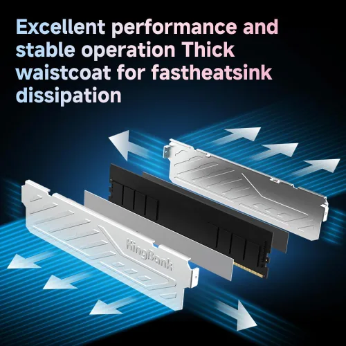 Miniatura 3 de KingBank Memoria Ram de escritorio para computadora DDR4 8GB 3200MHz CL16 1.35V XMP2.0 con Overclocking y disipador de calor para PC