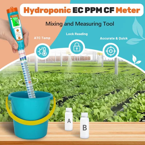 Miniatura 2 de Truncheon EC PPM Medidor de nutrientes para hidropónico, barra de comprobador de conductividad para cultivo hidropónico PPM herramienta de medición