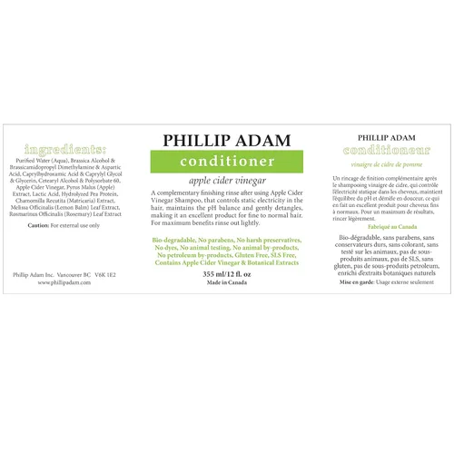 Miniatura 2 de Phillip Adam Acondicionador de vinagre de sidra de manzana para cabello brillante, sin conservantes duros, para todo tipo de cabello, 12 onzas