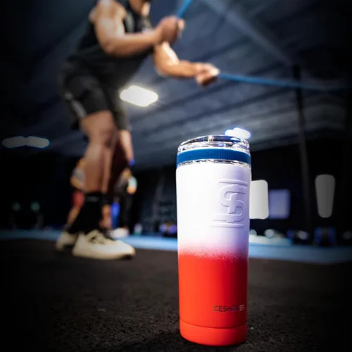 Miniatura 6 de Ice Shaker Vaso de 26 onzas, botella de agua aislada con popote, botella de acero inoxidable, como se ve en Shark Tank, botella de agua con pajita