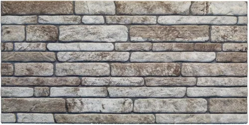 Miniatura 2 de Dundee Deco Paneles de pared 3D de ladrillo sintético, revestimiento de pared marrón claro con aspecto de piedra gris, espuma de poliestireno
