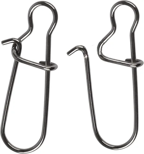 Miniatura 5 de Paquete de 100 broches de doble bloqueo tamaño 0-8, anillos sólidos de acero inoxidable negros, kit de aparejos de pesca con broche giratorio