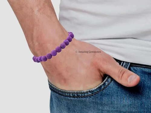 Miniatura 496 de Amazing Gemstone Pulsera de cristal para mujeres y hombres, pulsera de cristal curativo de protección, pulsera elástica con cuentas de piedras
