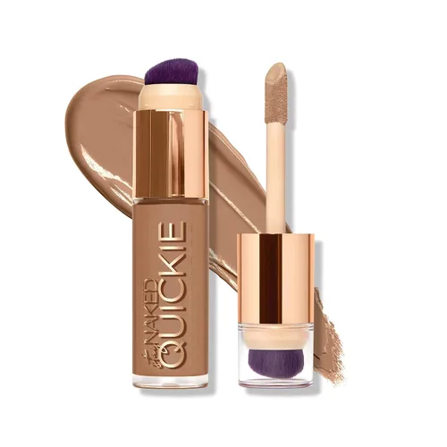 Miniatura 6 de Urban Decay Quickie Corrector impermeable de cobertura completa 24 horas, acabado mate natural, vitamina E hidratante, cepillo de pulido de doble