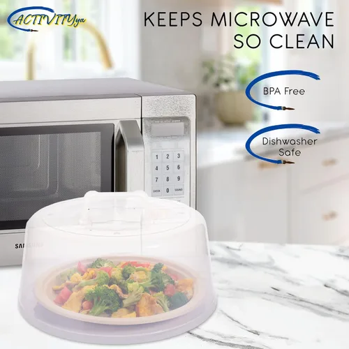 Miniatura 6 de Cubierta grande para microondas para alimentos, tapa protectora de salpicaduras, funda de soporte para pasteles, tamaño 11.5 pulgadas x 5 pulgadas