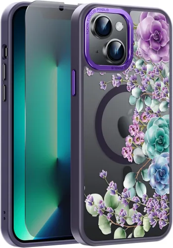 Miniatura 44 de Goodon Funda para iPhone 17 Pro con protector de pantalla de privacidad, compatible con Magsafe, a prueba de golpes, translúcida mate, bonita funda