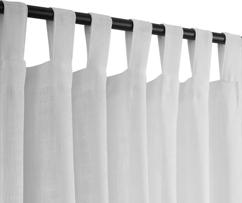 Miniatura 15 de Cortinas semitraslúcidas de lino con pestaña superior, filtrantes de luz, elegantes cortinas y cortinas para sala de estar de 52 x 63 pulgadas