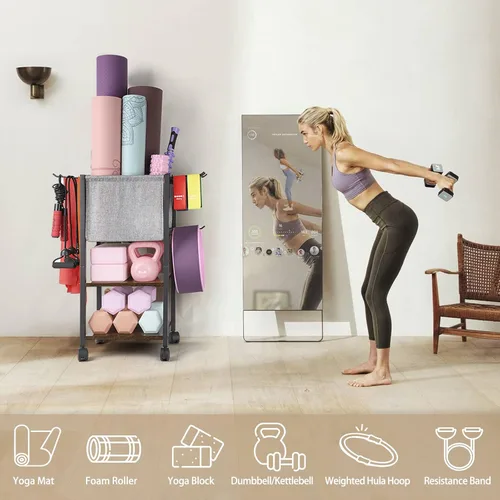 Miniatura 3 de Estante de Almacenamiento para Esterilla de Yoga, Equipo de Gimnasio en Casa, Organizador de Equipo de Entrenamiento, Soporte para Esterilla de Yoga