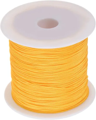 Miniatura 7 de HARFINGTON 1 rollo de hilo de nailon para nudar de 0.024 in, 50 yardas de nailon trenzado para manualidades, cuerda de satén para pulsera, collar