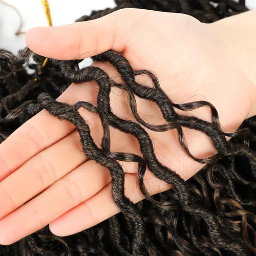 Miniatura 6 de SamBraid Goddess Locs - Cabello con ganchillo de 14 pulgadas, 8 paquetes de nuevo pelo de ganchillo falso de diosa para mujeres afroamericanas, pelo