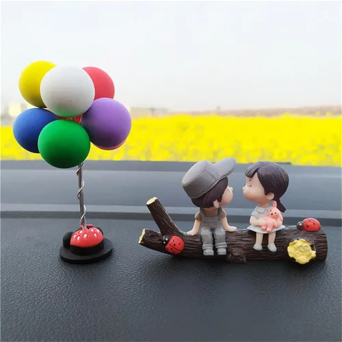 Miniatura 10 de Adornos lindos para parejas, decoración de automóvil, dibujos animados lindos, figuras de acción para parejas, adorno de globo, decoración de globo