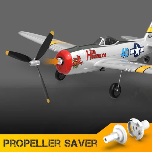Miniatura 5 de VOLANTEXRC Avión RC para principiantes, 4 canales WWII Warbird P-47 Thunderbolt con Aileron, avión RC de 2.4 GHz con auto enderezamiento Xpilot