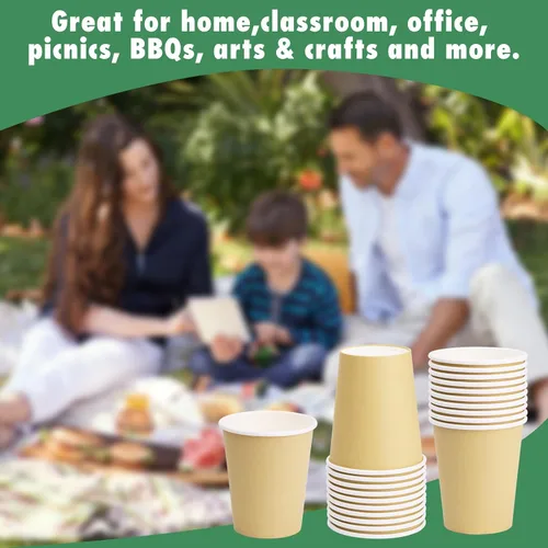 Miniatura 26 de Vasos de papel de 8 onzas, paquete de 150 unidades, tazas de café de papel desechables para bebidas calientes o frías para fiestas, picnic, Azul