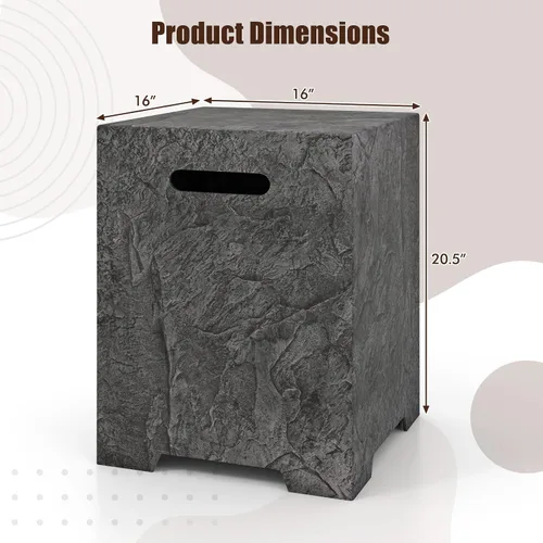 Miniatura 3 de Tangkula Mesa de cubierta de tanque de propano, cubierta de almacenamiento para tanque de gas al aire libre con almohadilla ajustable para los pies