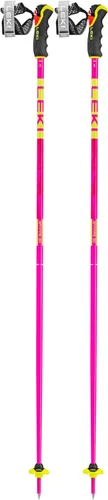 LEKI Spitfire - Bastones de esquí de aluminio ligero 3D para esquí alpino Neonmagenta-Neonyellow-Berry