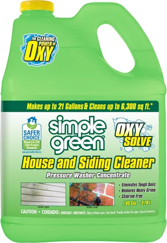 Oxy Solve Limpiador a presión para casa y revestimiento - Elimina manchas de moho y hongos en vinilo, aluminio, madera, ladrillo, estuco -