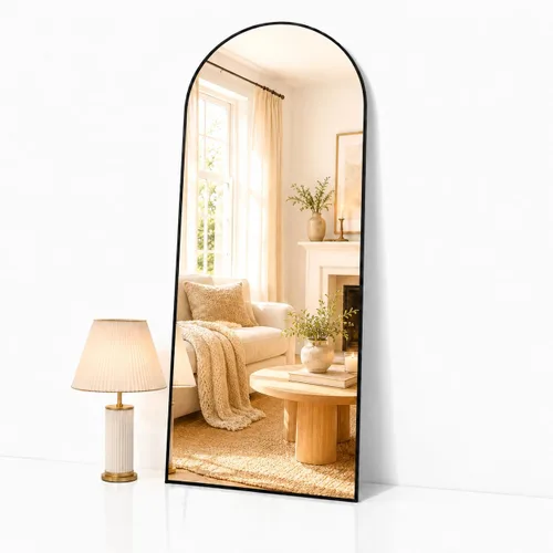 Miniatura 16 de Simple Deluxe Espejo arqueado de longitud completa, espejos grandes de piso de 71 x 26 pulgadas, para pared, puerta, dormitorio, baño, sala de estar