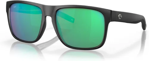 Miniatura 21 de Costa Man - Gafas de sol con montura negra mate, lentes de espejo verde, 2.323 in