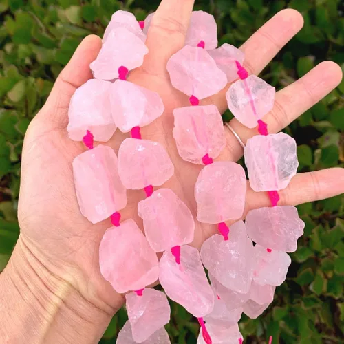 Miniatura 28 de Adabele - 2 hebras de piedras preciosas curativas de cuarzo de amatista natural en bruto morado oscuro, cuentas sueltas perforadas, pepita grande