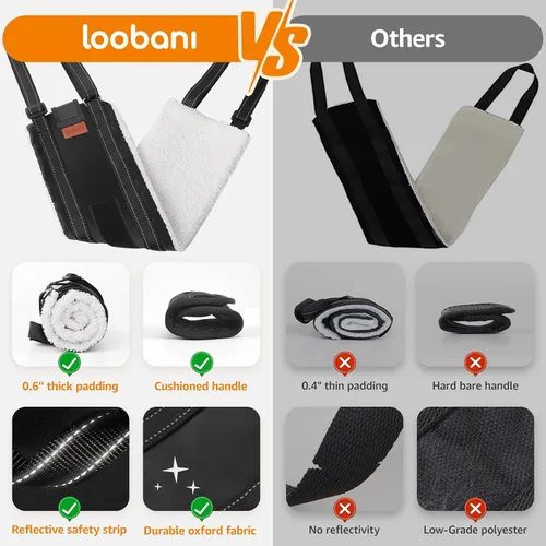 Miniatura 8 de LOOBANI Arnés de elevación para perros para patas traseras, arnés portátil para perros grandes, soporte para patas traseras, cómodo soporte