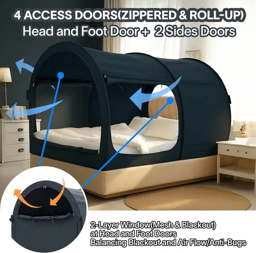 Miniatura 7 de Alvantor Tienda de campaña con dosel para cama, tiendas de campaña de ensueño, espacio de privacidad, tamaño individual, tiendas de campaña