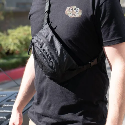 Miniatura 4 de LA Police Gear Riñonera con funda extraíble, cangurera táctica para transporte EDC/oculto, bolsa cruzada táctica, Negro
