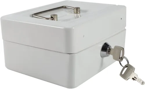 Miniatura 5 de Omabeta Mini caja para el hogar, 1 unidad, portátil, de acero, con cerradura para dinero en efectivo, tipo cerradura de llave, caja de seguridad