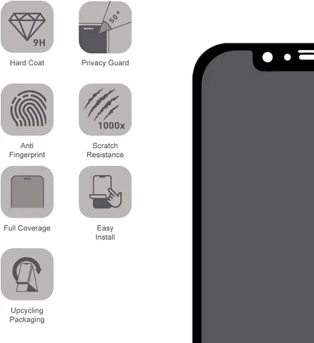 Miniatura 4 de ARMOR Protector de pantalla de vidrio flexible 2.5D de cobertura completa para iPhone 11Pro / XS/X, protector de privacidad con 9H