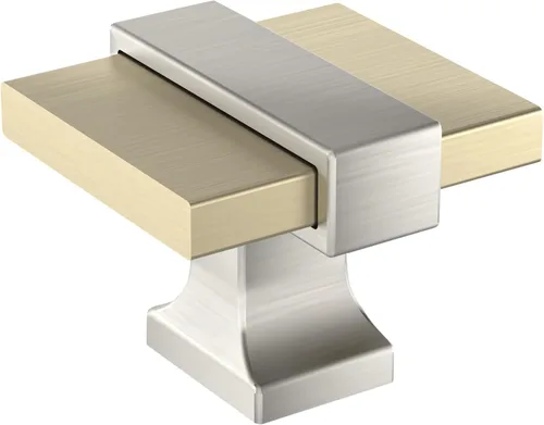 Miniatura 13 de Amerock Perilla de gabinete Oro cepillado/níquel satinado 35 mm de longitud Overton 1 paquete Perilla para cajón Herrajes para gabinete