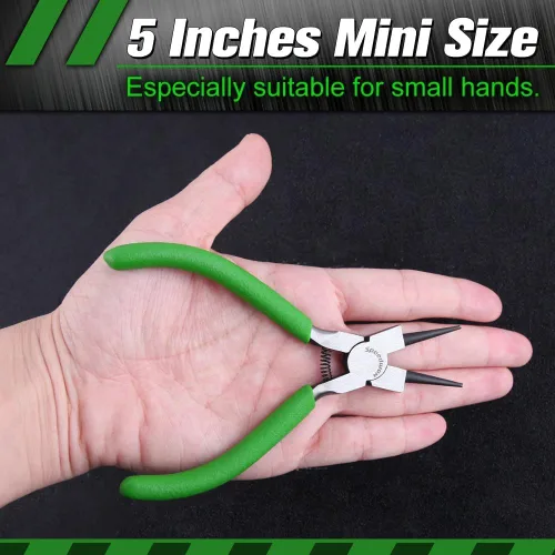 Miniatura 3 de SPEEDWOX Mini alicates de punta redonda para fabricación de joyas - Alicates pequeños de 5 pulgadas para hacer bucles de alambre con mandíbula