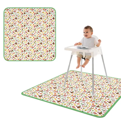 Miniatura 72 de BapronBaby Adventure Awaits - Tapete impermeable para debajo de sillas altas, suelos, mesas, tiempo de juego o artes y manualidades, lavable a