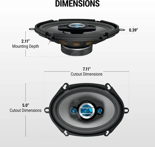 Miniatura 9 de Scosche HD57684 - Juego de altavoces de puerta de coche de alto rendimiento de 5 x 7 pulgadas de rango completo de 4 vías para una mejor experiencia