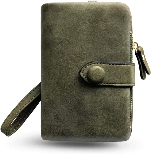 Miniatura 4 de AOXONEL Women's Small Bifold Leather wallet Rfid blocking Ladies Wristlet with Card holder id window Coin Purse