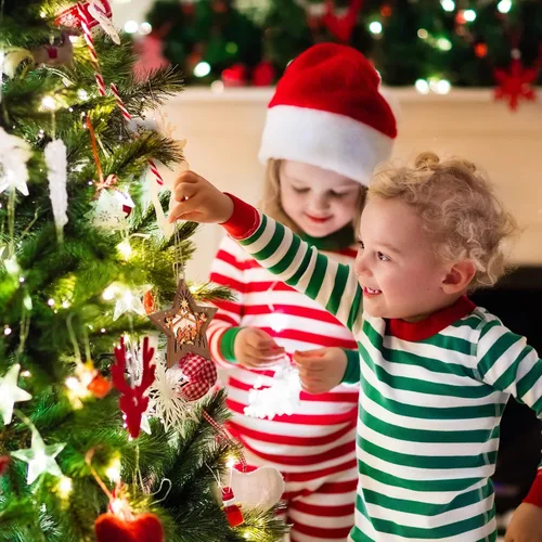 Miniatura 4 de Creawoo Adornos de belén, adorno colgante de madera de Navidad en forma de estrella, recuerdo de belén para árbol de Navidad, decoración