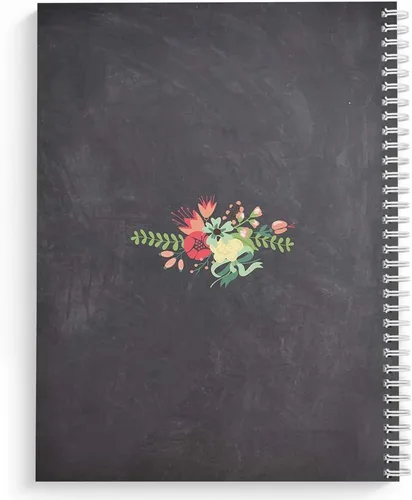 Miniatura 2 de Cuaderno personalizado de corona floral de tapa dura, acabado mate satinado, 120 páginas del papel seleccionado, coloque espiral plana de alambre.