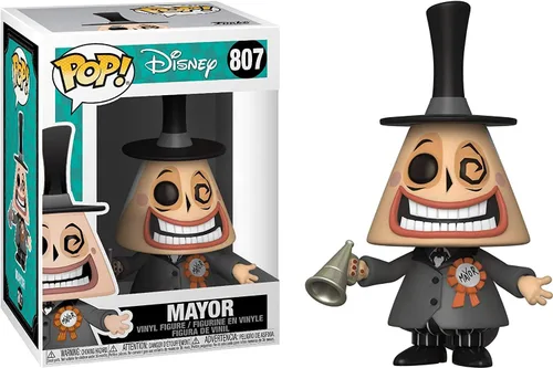 Miniatura 2 de POP Disney The Nightmare Before Christmas Mayor con megáfono Funko POP figura de vinilo con funda protectora compatible POP Box, multicolor, 3.75