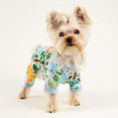 Miniatura 2 de Pijamas para Perros Shifenmei Ropa Suave y Elástica para Perros Pequeños Niña Niño Perros de Tamaño Mediano Primavera Verano Ropa para Cachorros