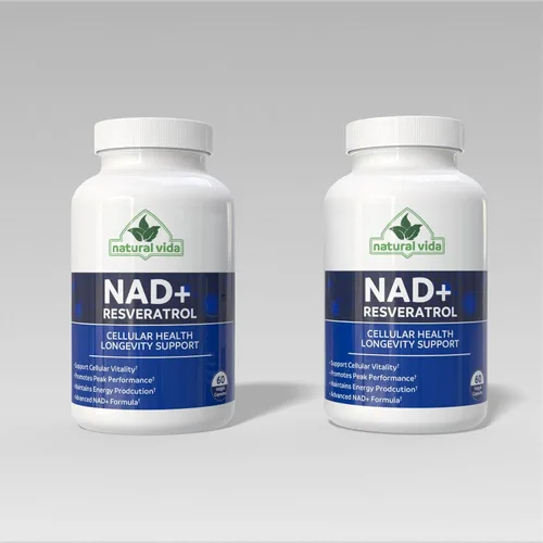 Miniatura 5 de Suplemento NAD + Resveratrol - Además de reforzar la salud celular, la resistencia y el envejecimiento saludable fabricado en Estados Unidos