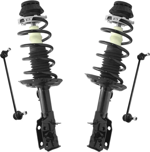 Miniatura 69 de Detroit Axle - Kit de 4 barras estabilizadoras delanteras para Ford F-150 2021 2022 2023 2024, 2 puntales con resorte helicoidal, 2 eslabones