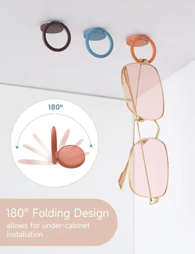 Miniatura 3 de Paquete de 6 organizadores de lentes de sol, soporte para gafas de sol montado en la pared, exhibición de anteojos colgantes, almacenamiento