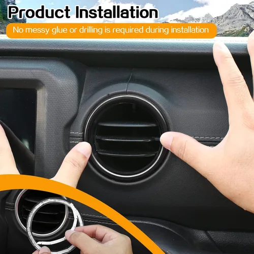 Miniatura 5 de Hoolcar – Anillo para ventilación de aire acondicionado interior, accesorios compatibles con Jeep Wrangler JL JLU y Gladiator JT 2018-2023, aleación