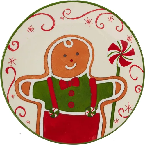 Miniatura 5 de Certified International Holiday Magic Gingerbread - Platos de canapé/almuerzo/merienda de 6 pulgadas, juego de 4
