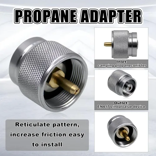 Miniatura 3 de Kit de Adaptador de Recarga de Gas RULLINE para Estufas de Camping - Juego de Adaptador de Recarga de Botella de Válvula EN417 Lindal para Tanques