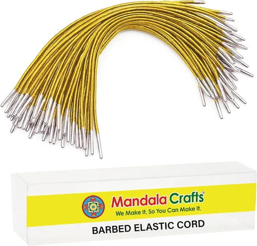 Miniatura 11 de Mandala Artesanía Menú Máscara Badge Sign Hanging Elastic Cord bucle banda con metal de púas púas Blanco