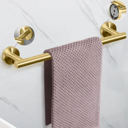 Miniatura 2 de NearMoon Juego de accesorios de baño SUS 304 de acero inoxidable grueso, incluye toallero de 16 pulgadas, soporte para papel higiénico, ganchos Oro